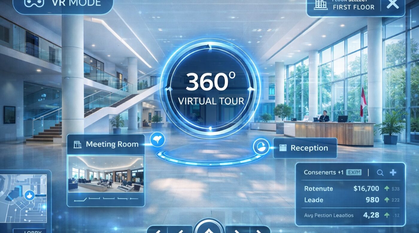 Virtual tour 360 interaktif untuk bisnis dengan teknologi VR dan hotspot navigasi