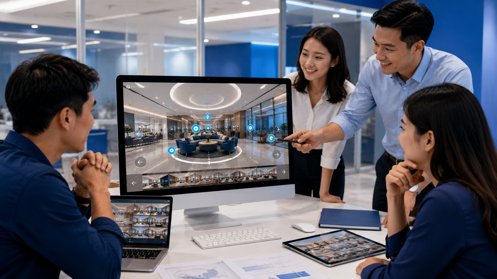 Virtual tour 360 terpasang di website bisnis
